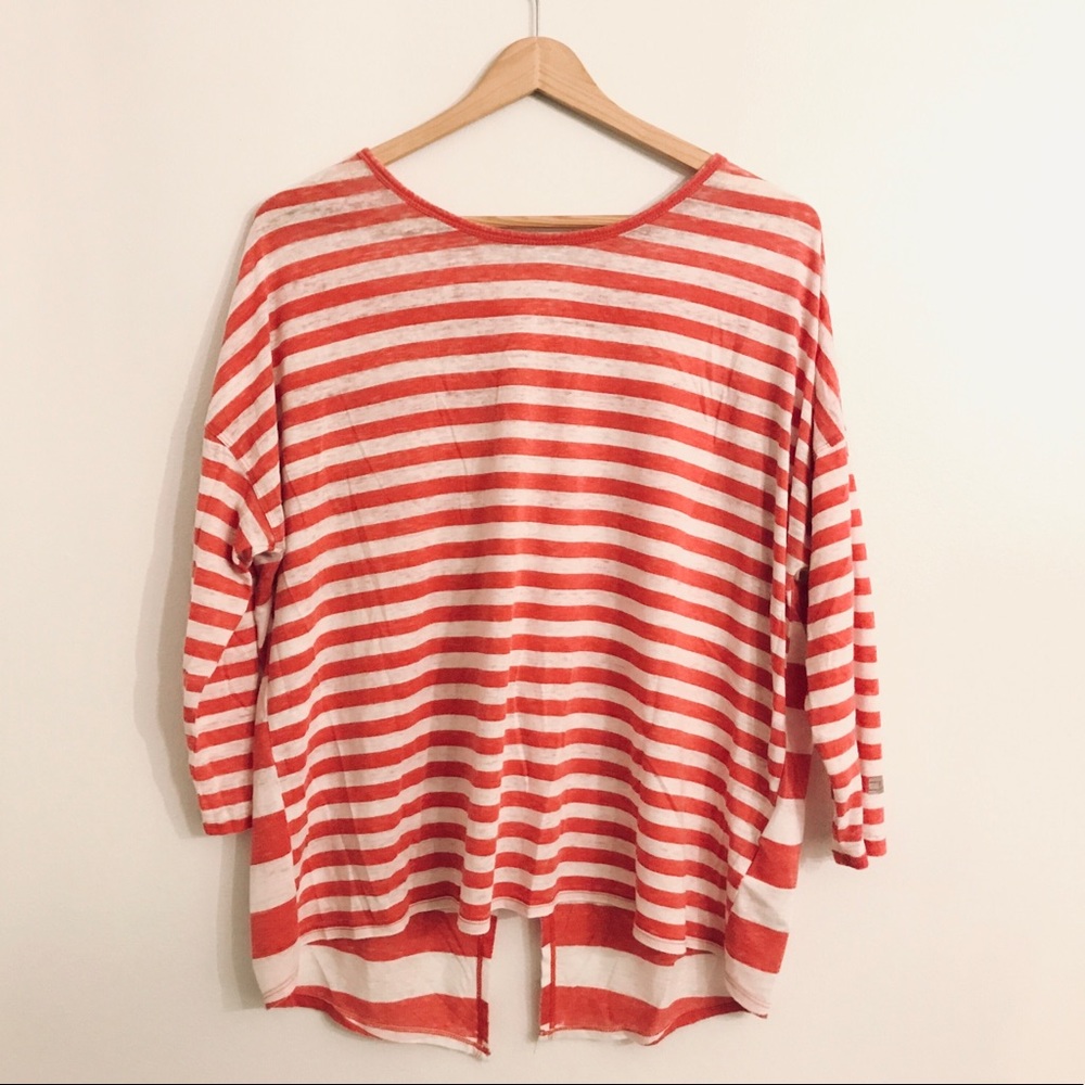 Tommy Hilfiger Sport Red/Orange/White Striped Top